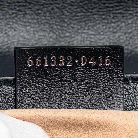 Gucci GG Marmont Canvas Chain Shoulder Bag Red Navy Blue Leather - Picture 6 of 7